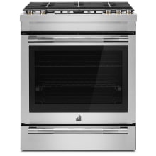 JennAir RISE 30" Slide-In Dual Fuel Range with Air Fry & Downdraft Ventilation – Stainless Steel (JDS1750ML)